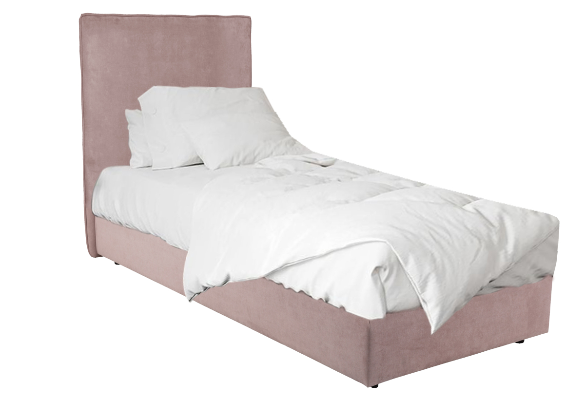 Απεικονίζει Liberta Scandic Κρεβάτι Μονό Dusty Pink με Αποθηκευτικό Χώρο.